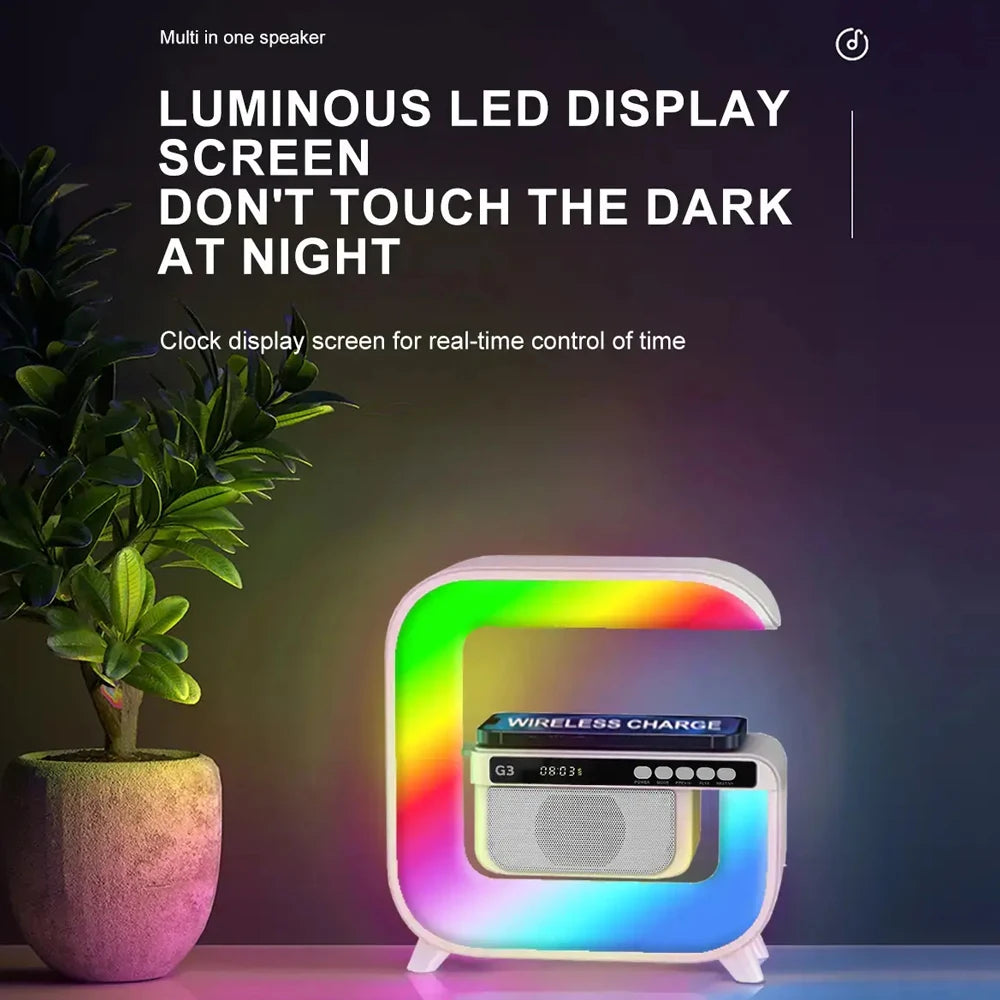 Haut-parleur de chargement sans fil, réveil au lever du soleil, lampe LED intelligente